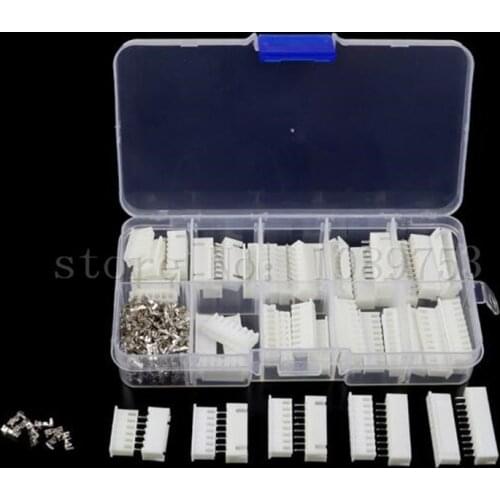25 sets Kit in box 6p 7p 8p 9p 10pin 2.54mm Pitch Terminal / Housing / Pin Header Connector Wire Connectors Adaptor XH Kits