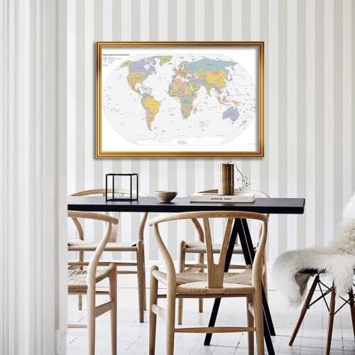 90*60 cm The World Political Map In 2019 Wall Poster Canvas Painting Living Room Home Decoration Children School Supplies