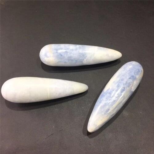 Natural Blue Celestine Massage Wand Polished Stone Crystal Healing Reiki Metaphysical Powerful Meditation