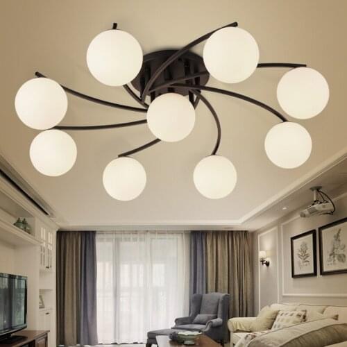 Nordic ceiling light Home Indoor Decor Dining Room flush mount ceiling light Living Villa stairs glass ball lamp