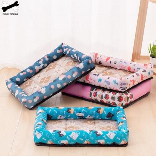 Cooling Pet Bed Summer Mat For Cats Dogs Bamboo Straw Mats Sleeping Breathable 6 Colourful Ice Could Cushion Pet Products