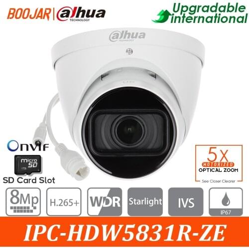 Original Dahua 4k IP Camera IPC-HDW5831R-ZE 8MP WDR IR Eyeball Network Camera built-in SD Card Slot IR50M poe Starlight