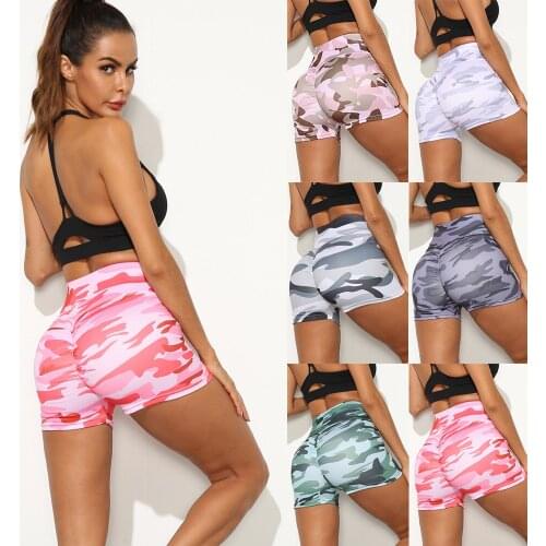 Pantalones de yoga Version of eBay high-waisted sweatpants running hip tight yoga pants camouflage shorts hot pants