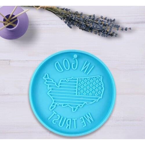 American Map Flag Keychain Epoxy Resin Mold Jewelry Pendant Silicone Mould DIY Crafts Decorations Ornaments Casting Tools