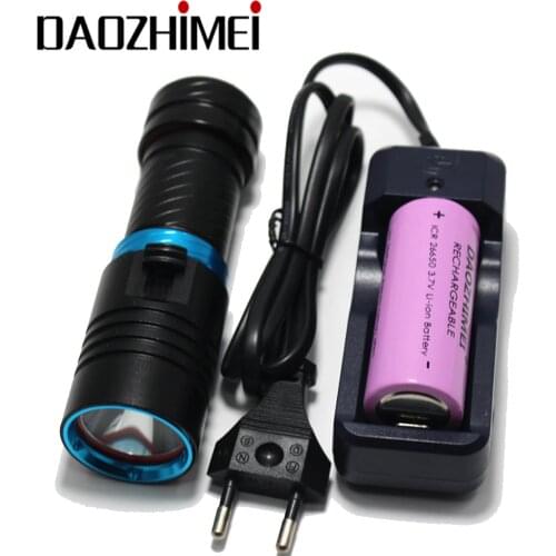 Portable Diving Flashlight 5000 Lumen XML L2 LED 100 meters diver Underwater Waterproof Torch Light Lamp 18650/26650