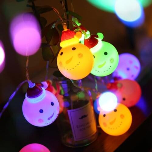 Christmas Led String Light Santa Claus Snowman Lantern Indoor and Outdoor Led Ball Christmas Ornaments Lights Navidad