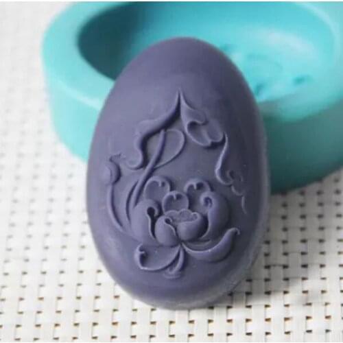 Silicon Soap Mold beautiful flower DIY Craft Handmade oval Silicone Soap Mould essential oil soap mold 3d Lotus relief decorativ