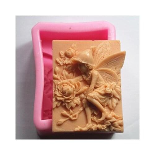62 *84 * 27mm Angel Flower Fairy shape Silicone cake mold / handmade soap mold / chocolate mold clay craft mould