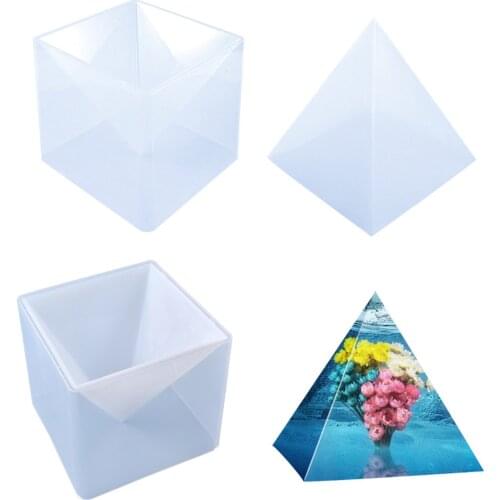 Pyramid Silicone Mold DIY Casting Mould Tools Craft Decoration Making For Home Room Office Decoration