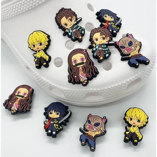 Cute Japanese Anime Cartoon PVC Shoe Charms Garden Shoes Sandals Croc JIBZ Buckles Accessories Decoration Kids Xmas Gift