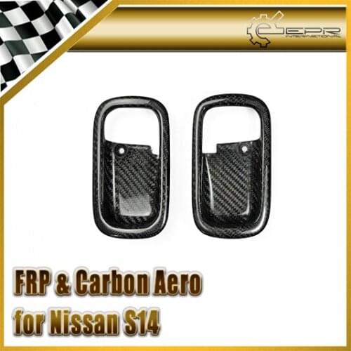 Car-styling For Nissan S14 Real Carbon Fiber Inner Door Handle Cup RHD In Stock