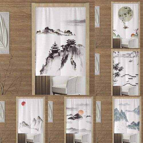 Cloth Partition Curtain Non Punching Household Decorative Landscape Door Curtain Kitchen Blackout Curtain Partition Curtain
