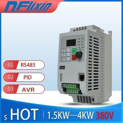 VFD 380V 4KW AC 380V 1.5kW/2.2KW/4KW/5.5KW/7.5KW KNK3 Vector Variable Frequency Drive 3-Phase Speed Controller Inverter Motor