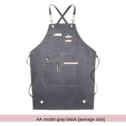 Waterproof Thickened Canvas Apron Stain-Resistant with Two Pockets Pinafore Kitchen BBQ for Women Chef Hairdresser