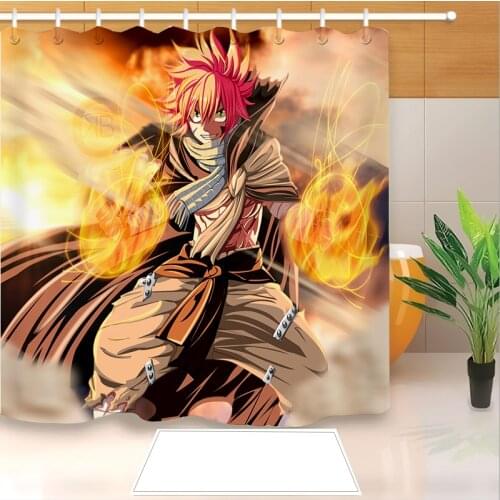 High Quality Anime Fairy Tail 3D Printed Shower Curtains Bath Products Bathroom Decor with Hooks Waterproof 05