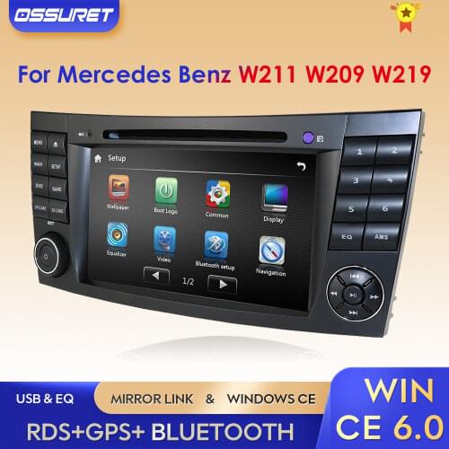 Wince 7'' 2DIN Car Radio GPS Player for Mercedes-Benz E-Class W211 W463 CLK W209 CLS W219 SD SWC BT Mirrorlink USB DVD Stereo