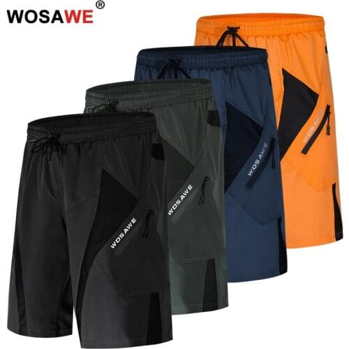WOSAWE Motorcycle Downhill Shorts Summer Sports Baggy Short Pants With Inner Underwear Gel Pad Motocross MTB Bicycle Shorts