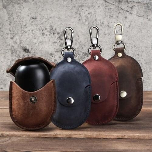 Protective Leather Charging Case Cover For Samsung Galaxy Buds 2019 Earphone Storage Case Pouch Earphone Protector With Keychain
