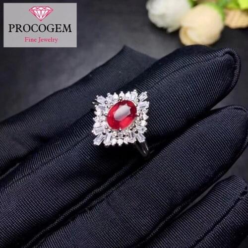 Natural Pigeons-Blood Red Ruby Rings for Women Engagement gifts 1.06Ct Genuine Gemstones Fine jewelry 925 Sterling silver #350