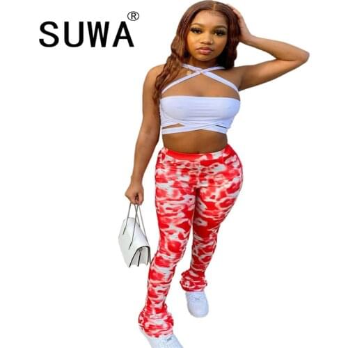 Women Pants Summer 2021 New Arrival Colorful Printed High Waist Skinny Pencil Work Trousers Jogger Leggings Wholesale Clothing