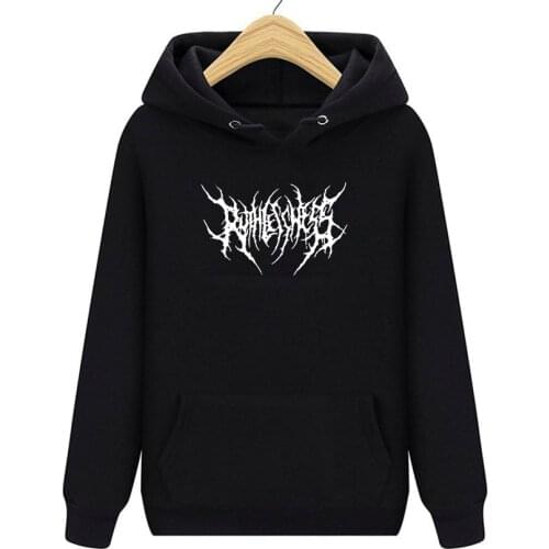Harajuku Sweatshirts Ladies Warm Gothic Streetwear Punk Women Hoody Horror Fashionable Casual Simple Letter Printing