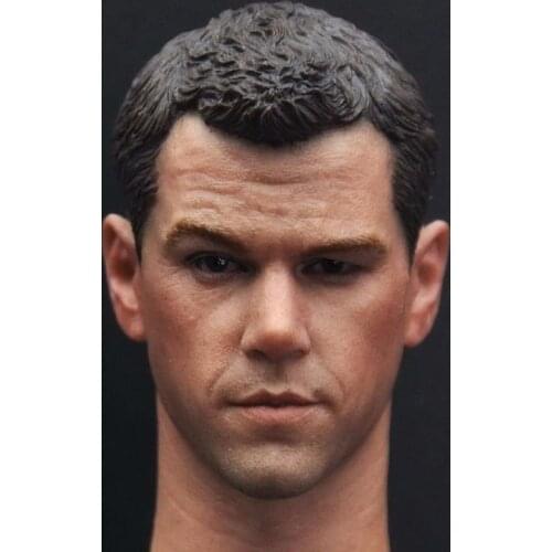 1/6 Matt Damon Head Carving Bald PVC Male Soldier Head Sculpt Fit 12'' Action Figure Body