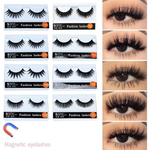 1 Pair 3D Mink Lashes False Eyelashes Handmade False Eyelashes Transparent Stem Beauty Eyelashes Accessori High Quanlity
