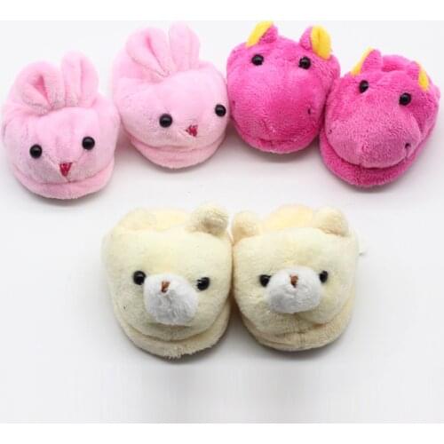1pair Factory wholesale Cute Rose Felt Slippers For 45cm Girls 18inch Gril Doll as for 43cm baby doll rabbit shoes