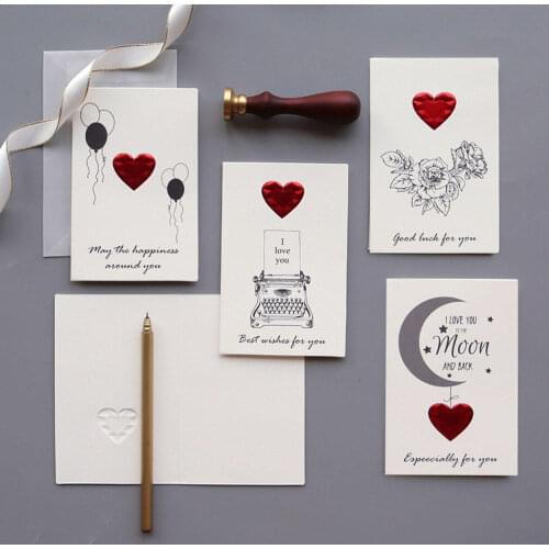 1pcs Valentines Day Gift Cards White Love Postcard Wedding Anniversary Party Invitation Greeting Cardboard 20*15cm