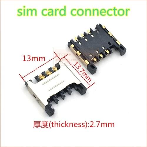 100PCS Brand New sim card reader holder connector 6PIN for small card connector