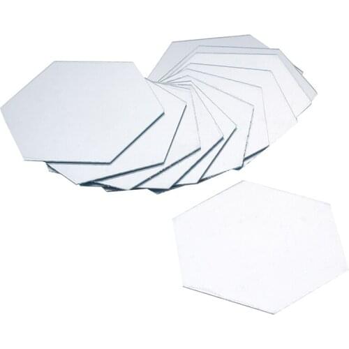 12PC Hex Shape Honeycomb Wall Sticker Acrylic Mirror Wall Stickers Detachable Wall Stereo Mirror Decal Home Bathroom Wall Decor