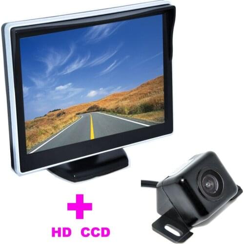 2 in 1 Auto Parking Assistance System 5" TFT LCD Car Monitor+Universal backup camera Car Rearview Camera ccd 170 Angle monitor