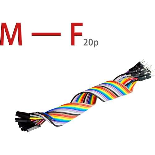 20pcs 20cm 2.54mm 1p-1p Pin Female to Male Color Breadboard Cable Jump Wire Jumper