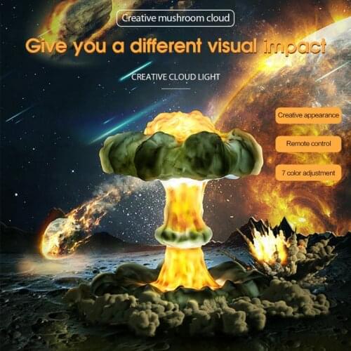 3D Nuclear Explosion Mushroom Cloud Seven-color Night Light Dimmable Lamp Kids Gifts Home Deor Gifts Cocina Dropshipping
