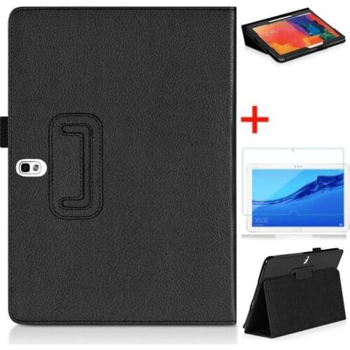 PU Leather Flip Stand Cover and glass For Samsung Galaxy Note 2014 Edition 10.1 P600 P605 Smart Case Tab Pro 10.1" T520 T521