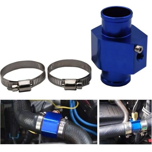 Water Temperature Gauge Radiator Water Temp Joint Pipe Sensor 40mm 38mm 36mm 34mm 32mm 30mm 28mm Hose Adapter Blue for Car