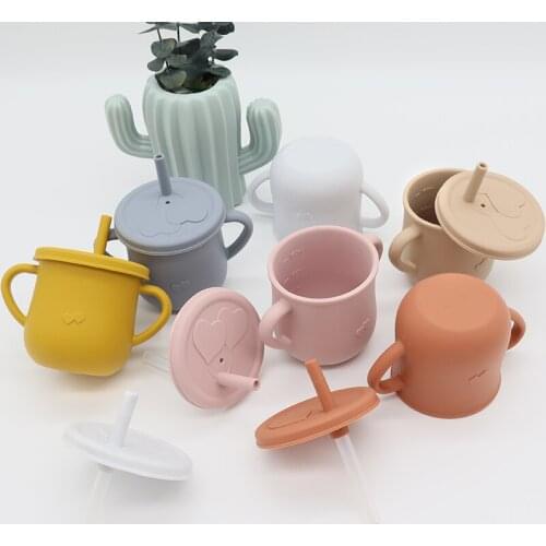 Baby Silicone Cup Snacks Bottle Drinkware Feeding Solid Tableware Toddlers Dishes For Baby Bowl Waterproof Sippy Cup