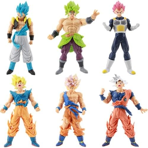 6pc Set 18cm Anime Dragon Ball Z Action Figure Toys Super Saiya Guko Vegeta Models Cartoon Dragon Ball Dolls Gifts Kids Toys