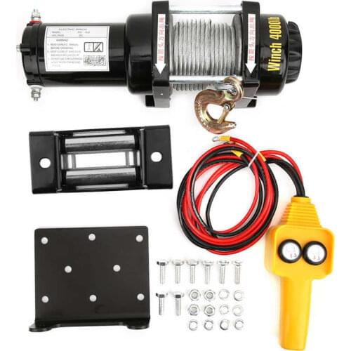 4000lb Electric Winch Off-Road Accessory 12V Pure Copper Motor with Overload Protection