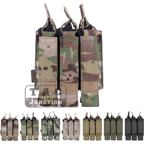 Emerson Airsoft Hunting Tactical Modular MOLLE Triple Open Top SMG Mag Pouch EmersonGear Magazine Carrier For MP5 / MP7 / KRISS