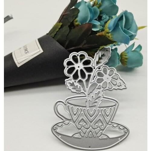 Flower Pot Clear Stamps Embossing Mould, DIY Printing Carbon Steel Mould for Card Making and Scrapbooking