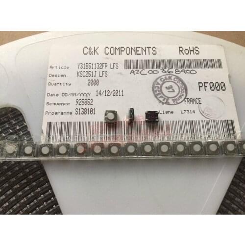 France ITT C&K touch switch KSC251J LFS 6*6*3.5 waterproof dustproof silicone button switch