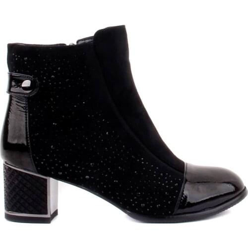 Guja-Black Color Heels Zipper Women Boots