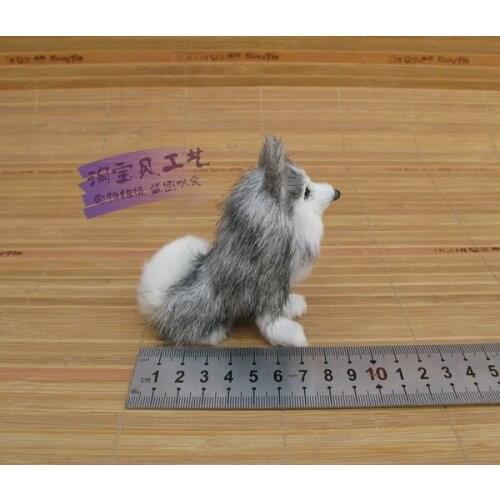 Simulaiton sitting husky dog toy polyethylene&fur mini husky dog doll gift about 9x4x9cm 0986