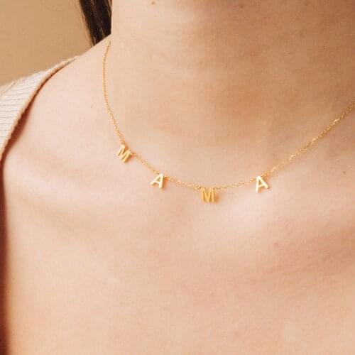 Customized Letters Chokers Necklace Initial Letter Pendant Personalized Stainless Steel Gold Jewelry For Women Gifts