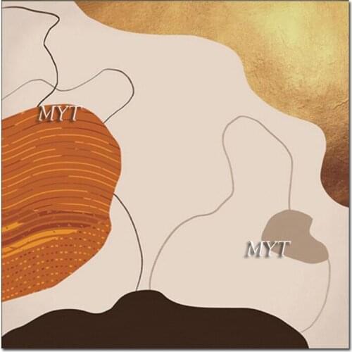 Home Decor Showpieces New Arrival Gold Foil Design Abstract Golden Oil Painting Wall Hanging Canvas Wall Decorative Picture Art