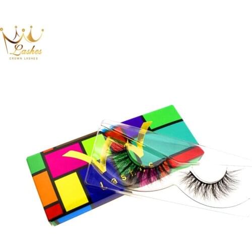 Crown Lashes 3d faux mink silk eyelashes false lashes eyelash packaging box custom logo factory Outlet