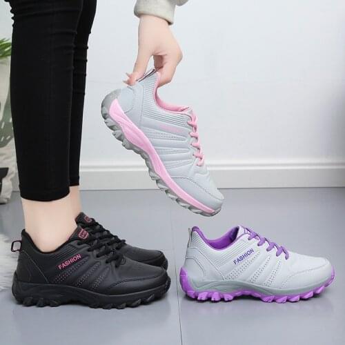 Womens Spring Autumn Casual Shoes Leather Super Light Large Casual Shoes Thick Soles Increased Comfort Non Slip Sneakers 35-41