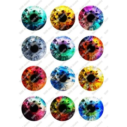 24pcs/lot Round Glass Cabochon 10mm 12mm 14mm 16mm 18mm 20mm 25mm Demo Flat Back for Hand Made Diy Jewelry Findings T099