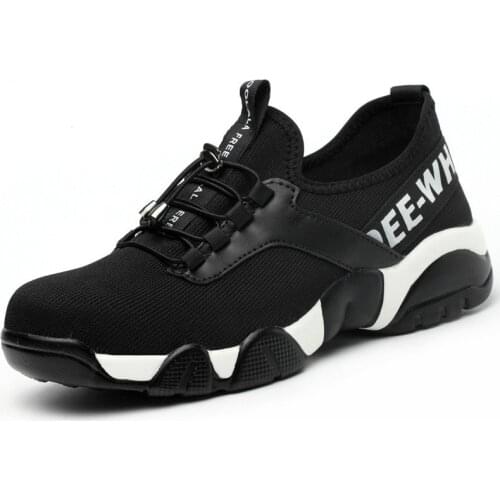 New men Steel Toe Work Safety Shoes Lightweight Breathable Reflective Casual Sneaker Prevent piercing Women Protective boots